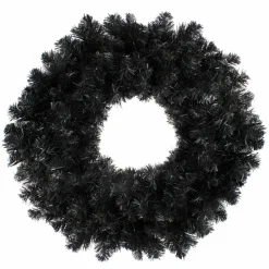 24" Black Unlit Colorado Spruce Artificial Halloween Wreath