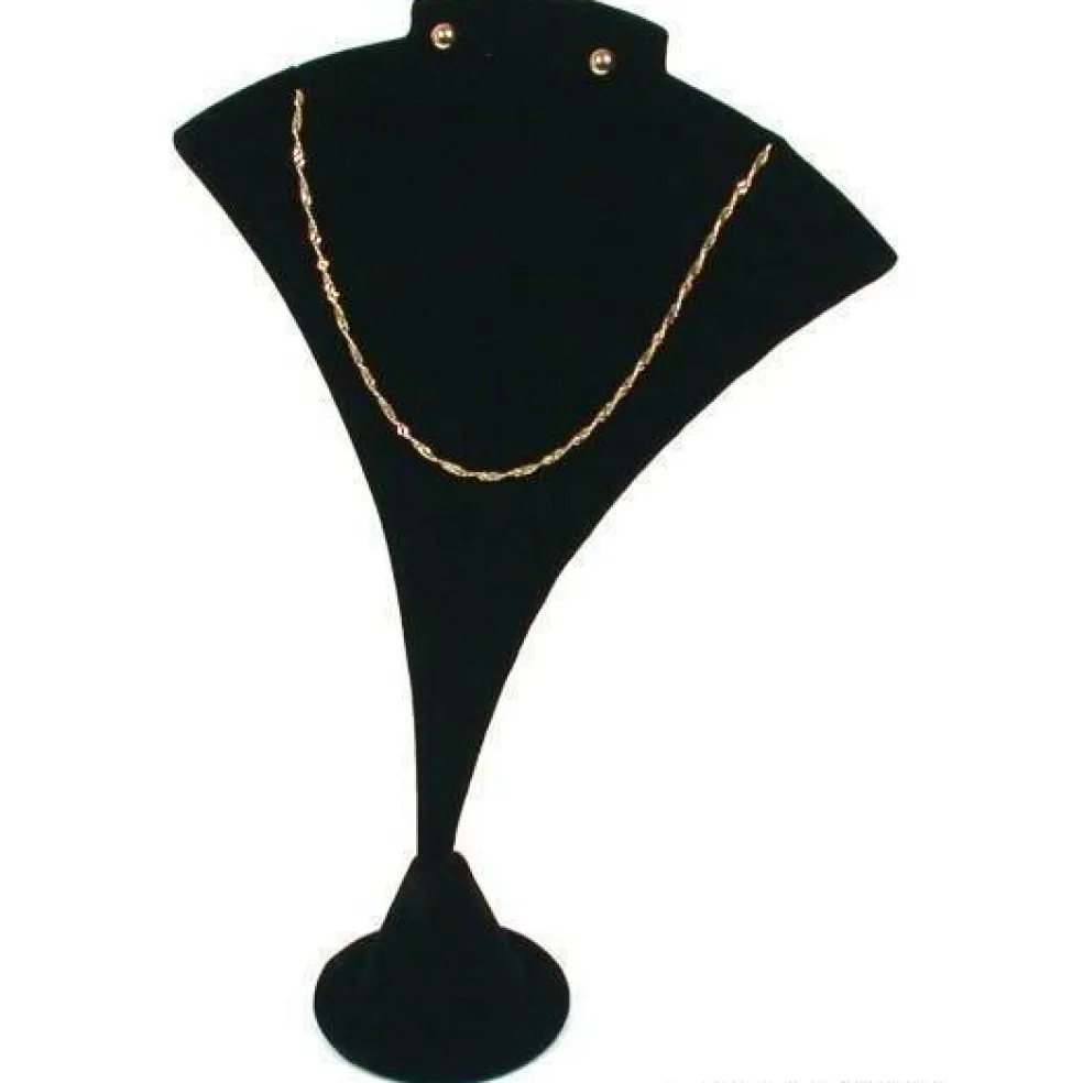 3 Black Velvet Combo Necklace & Earring Stand Display