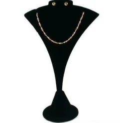 3 Black Velvet Combo Necklace & Earring Stand Display
