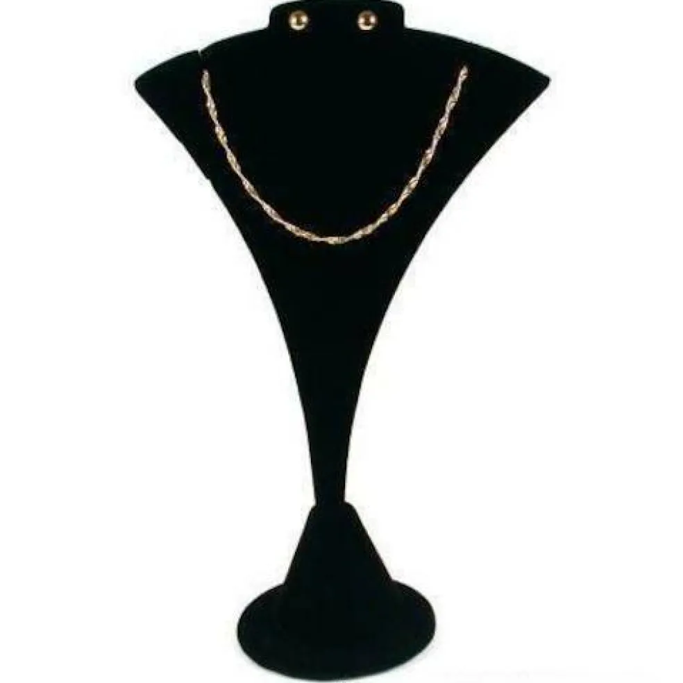 3 Black Velvet Combo Necklace & Earring Stand Display