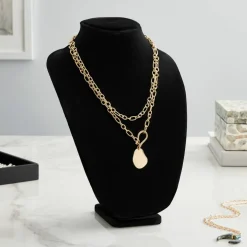 12" Black Velvet 3D Necklace Stand by Bead Landing™