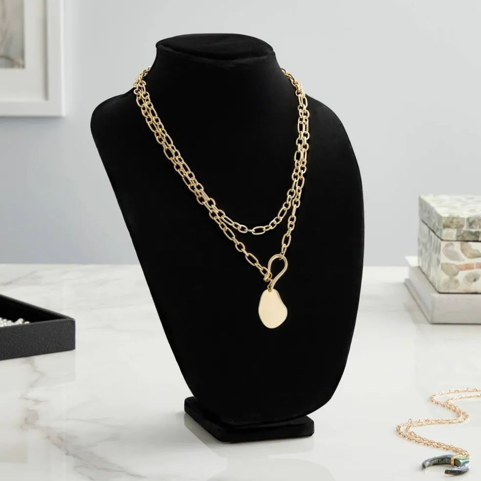 12" Black Velvet 3D Necklace Stand by Bead Landing™