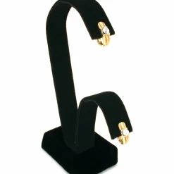 4 Black Velvet Earring Showcase Countertop Display Stands