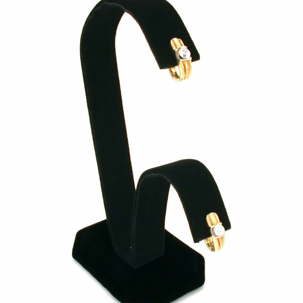 4 Black Velvet Earring Showcase Countertop Display Stands