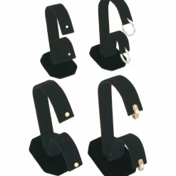 4 Black Velvet Earring Showcase Countertop Display Stands