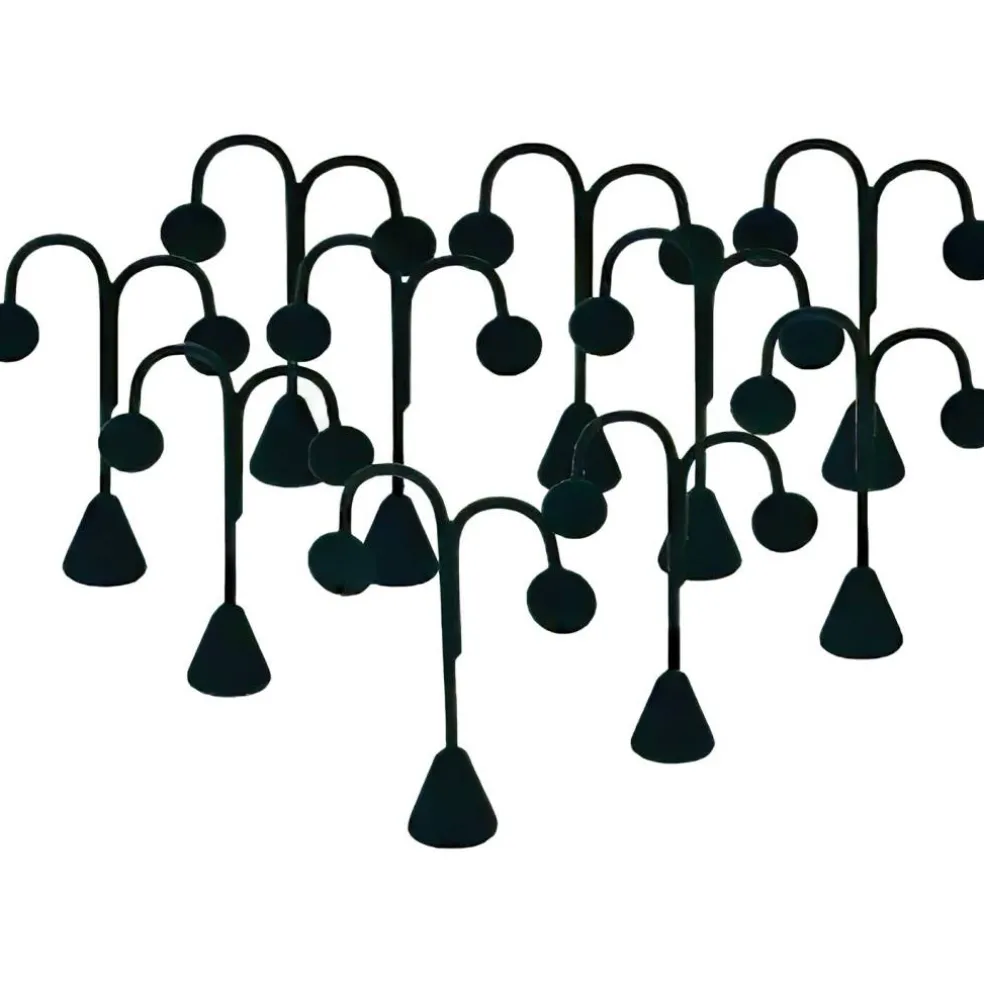 10 Black Velvet Earring Tree Hoop Stud Showcase Displays 4.75"
