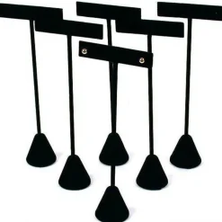 6 Black Velvet Earring T Stand Displays 6 1/2"