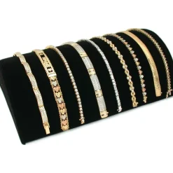 Black Velvet Half Moon Bracelet Showcase Display Stand