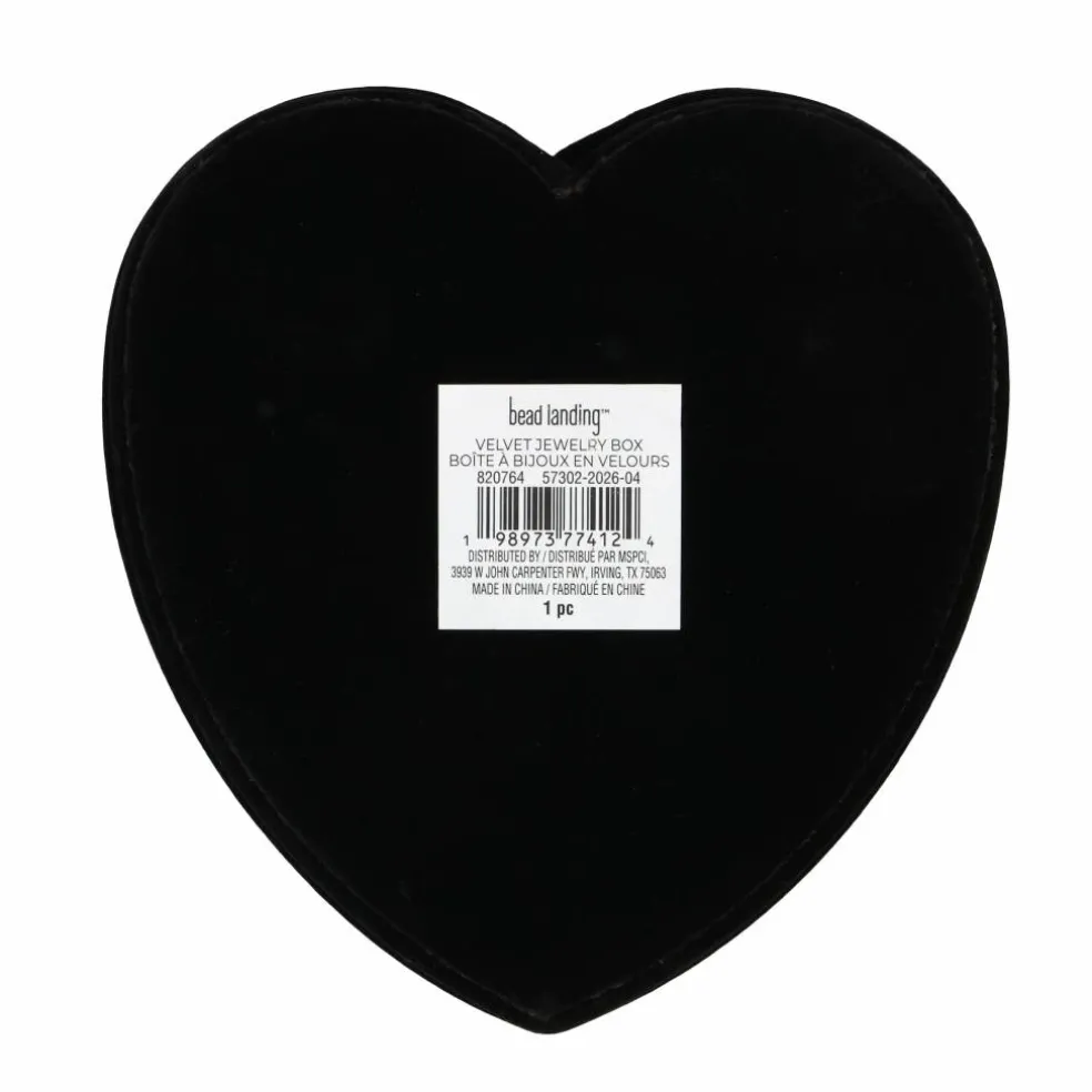 6" Black Velvet Heart Jewelry Box by Bead Landing™