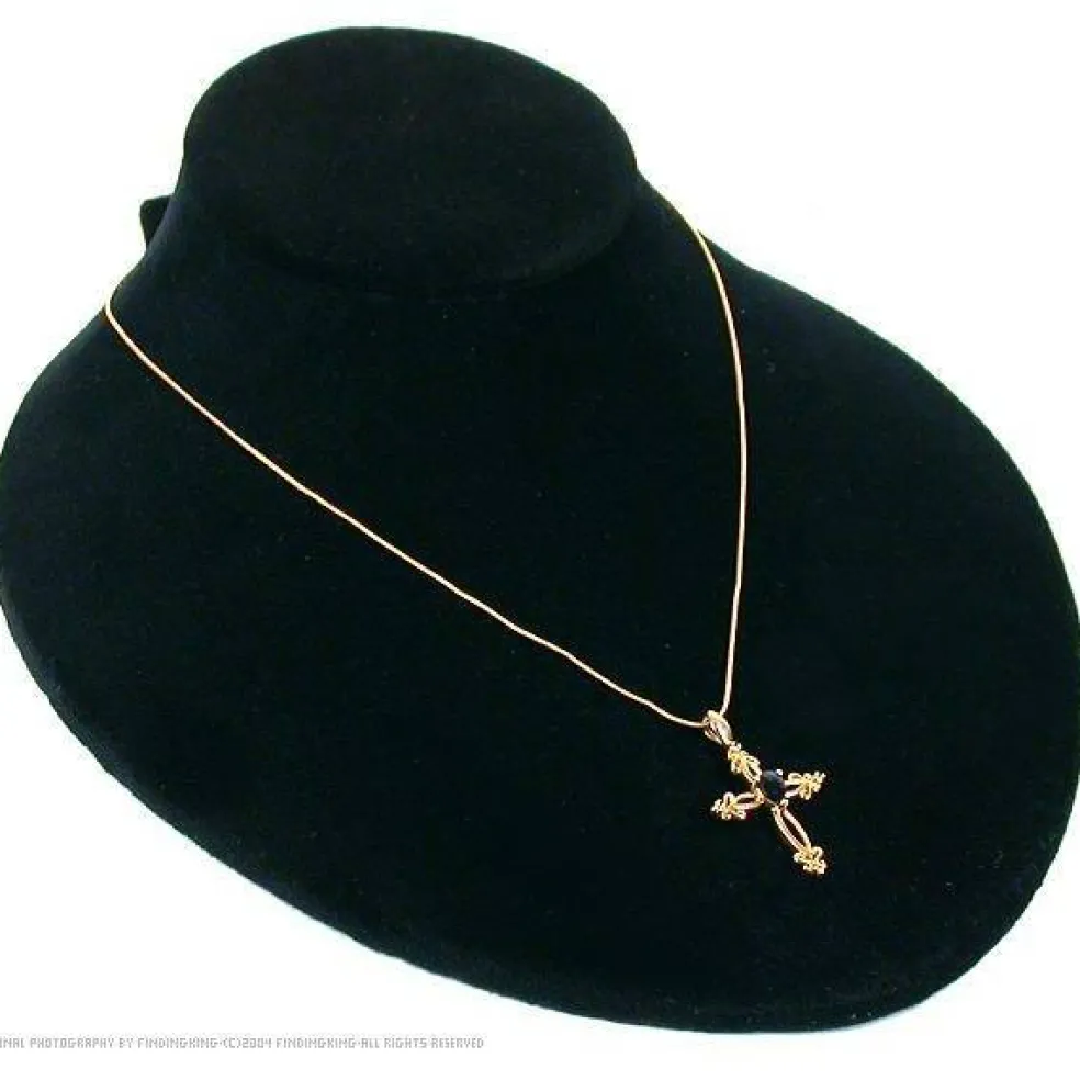 3 Black Velvet Necklace Busts Slatwall Jewelry Displays