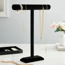 18" Black Velvet Single Bar Jewelry Stand by Bead Landing™