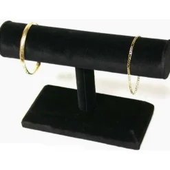 3 Black Velvet T-Bar Bracelet Watch Jewelry Displays