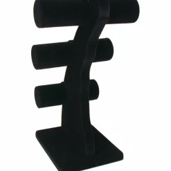 Black Velvet 3 Tier T-Bar Bracelet Jewelry Display 11"