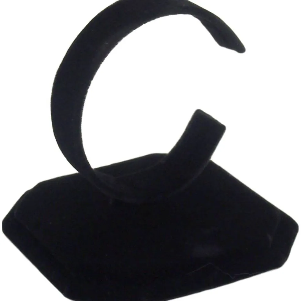 2 Black Velvet Watch Jewelry Bracelet Display Stands