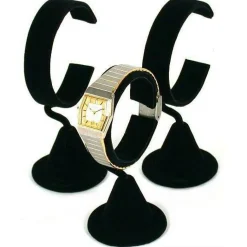 3 Black Velvet Wrist Watch Bracelet Jewelry Showcase Displays