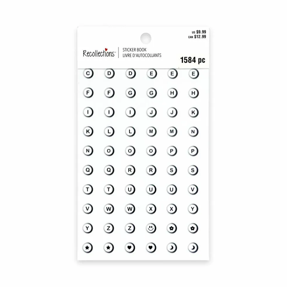 Black & White Beads Alphabet & Icon Stickers by Recollections™