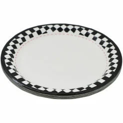 9" Black & White Checker Dinner Plates, 10ct. by Celebrate It™