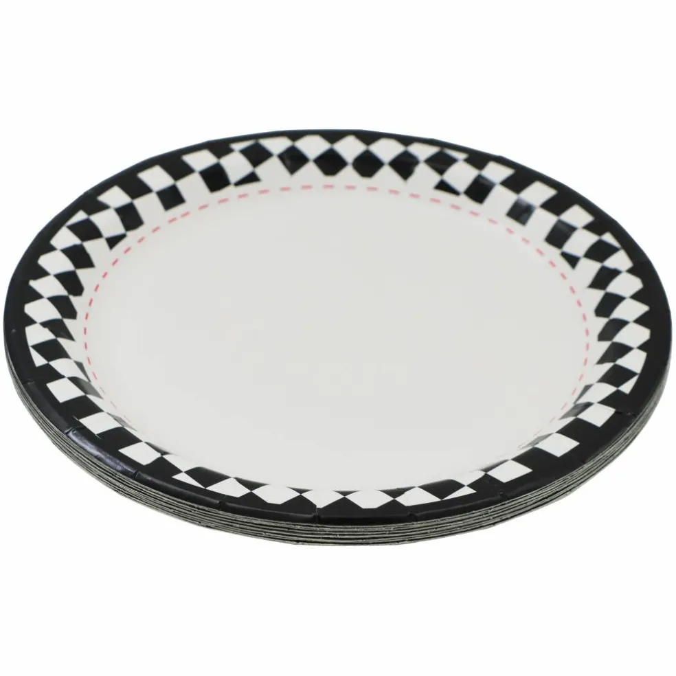 9" Black & White Checker Dinner Plates, 10ct. by Celebrate It™
