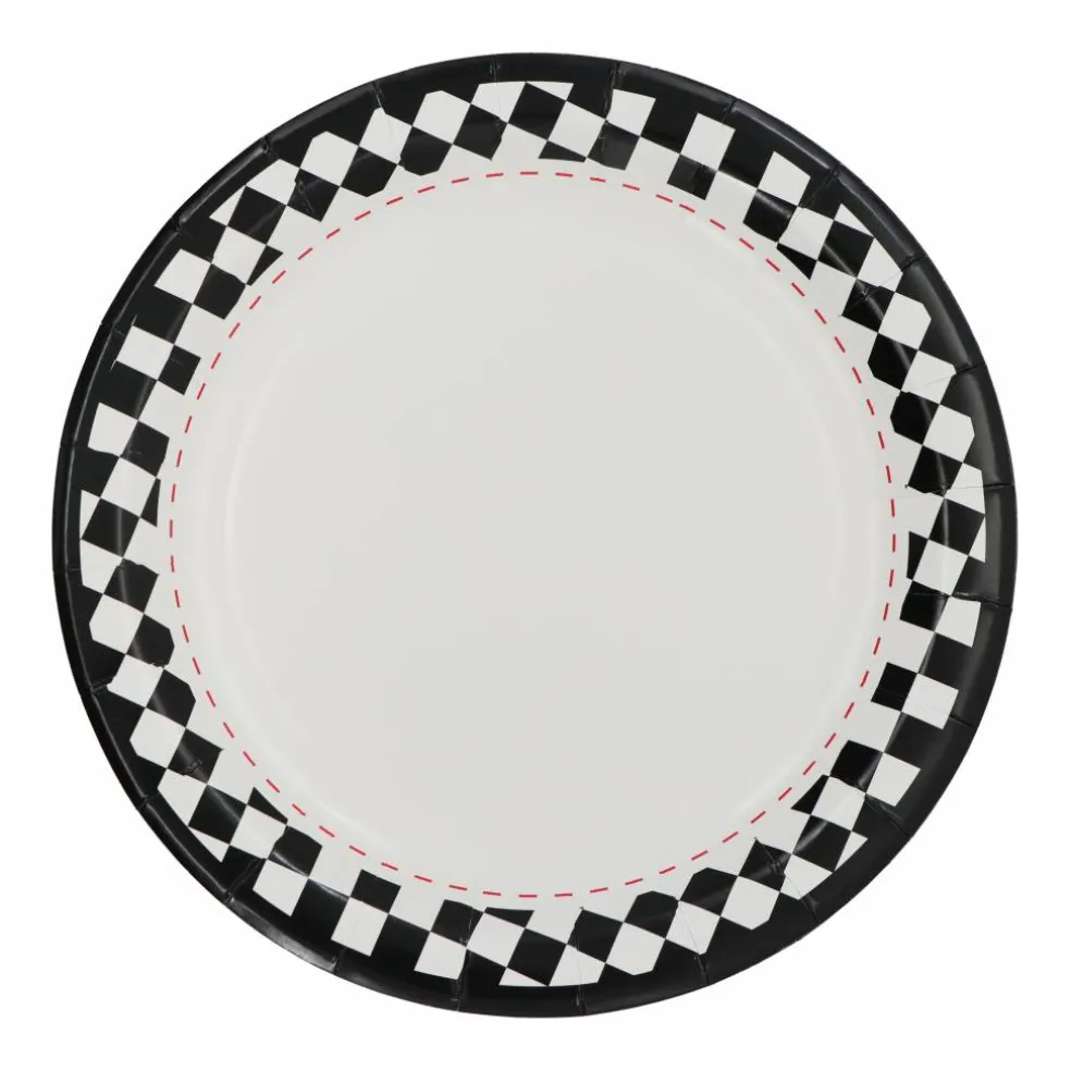 9" Black & White Checker Dinner Plates, 10ct. by Celebrate It™