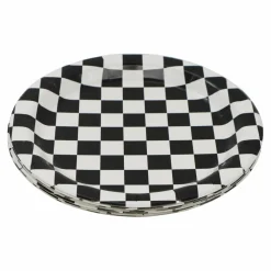 7" Black & White Checkered Snack Plates, 10ct. by Celebrate Itâ„¢