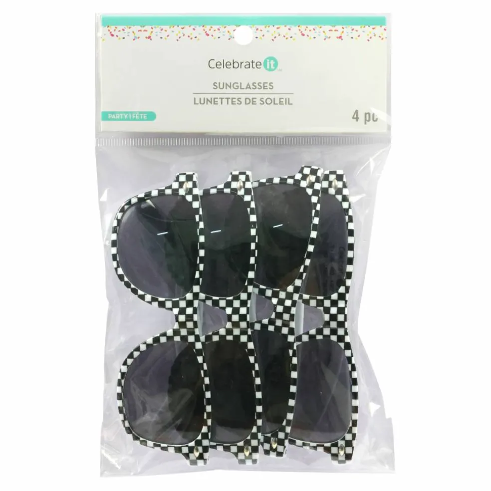 Black & White Checker Sunglasses, 4ct. by Celebrate It™