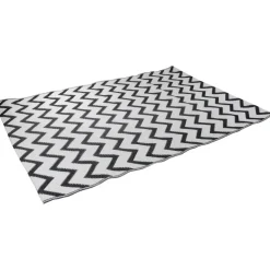 Black & White Chevron Rectangular Outdoor Area Rug, 4ft. x 6ft.