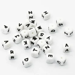 Black & White Silicone Cube Alphabet Beads, 40ct. by Creatology™