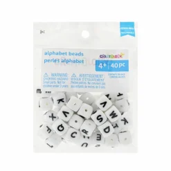 Black & White Silicone Cube Alphabet Beads, 40ct. by Creatology™