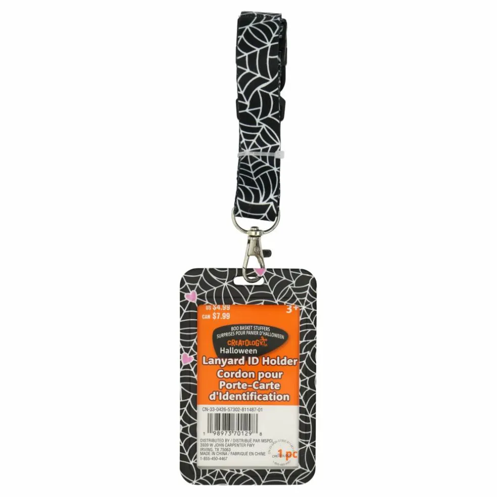 Black & White Spiderwebs Lanyard ID Holder by Creatology™