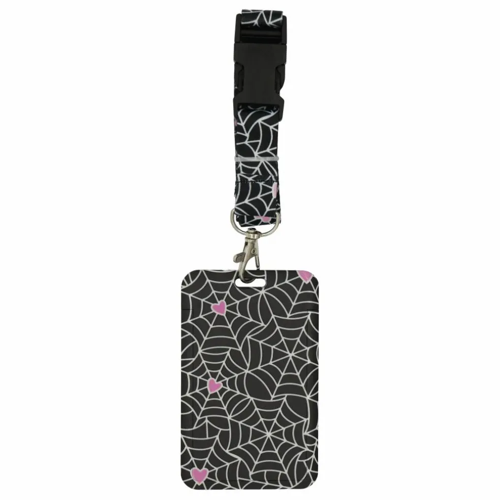 Black & White Spiderwebs Lanyard ID Holder by Creatology™