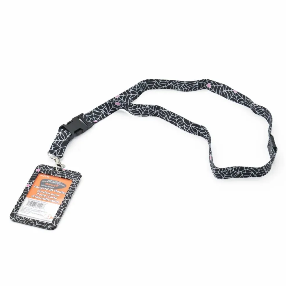 Black & White Spiderwebs Lanyard ID Holder by Creatology™
