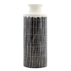 19.25" Black & White Terra Cotta Vase