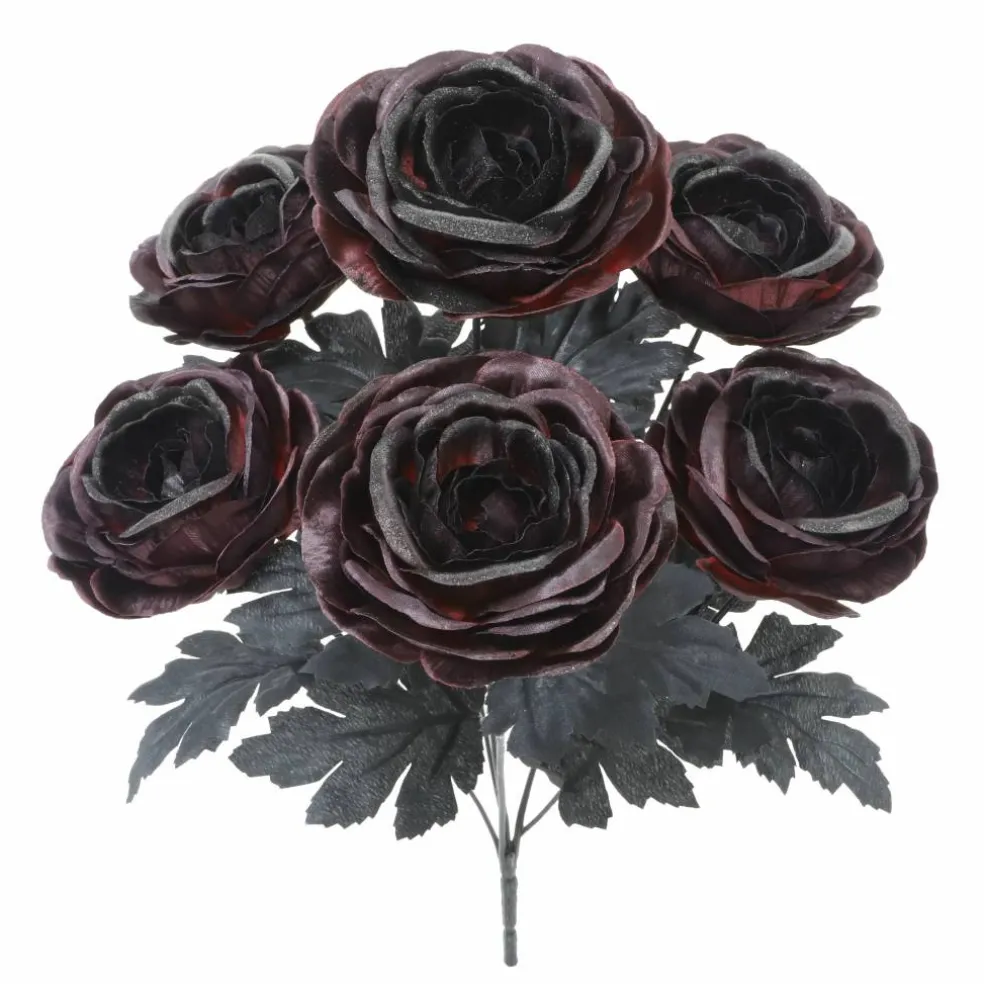 17.5" Black & Wine Ranunculus Bush by Ashland®