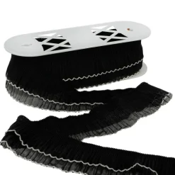 2.6" Black with White Scallop Ruffle Trim by Celebrate It®