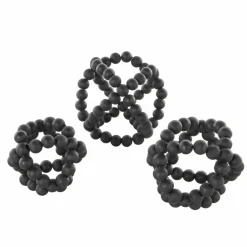 Black Wood Beaded Orbs Set