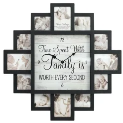 Black "Worth Every Second" Picture Frame Wall Collage Clock
