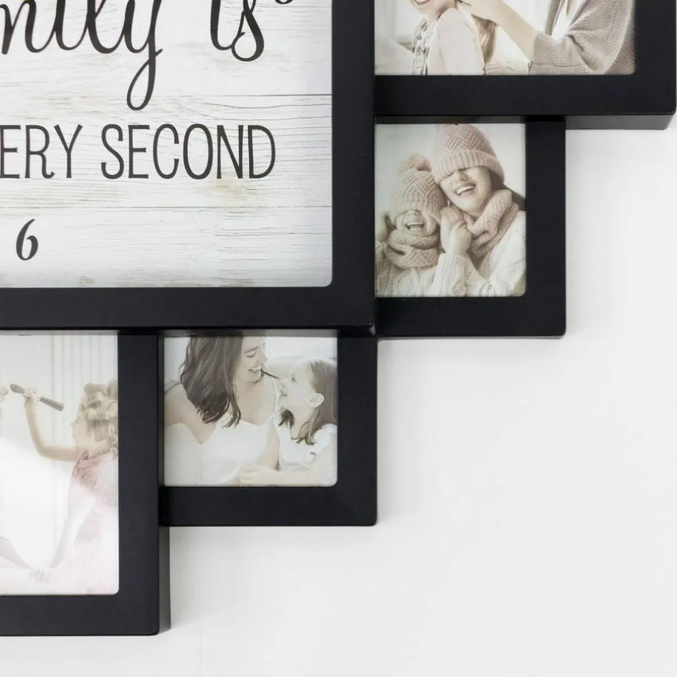 Black "Worth Every Second" Picture Frame Wall Collage Clock