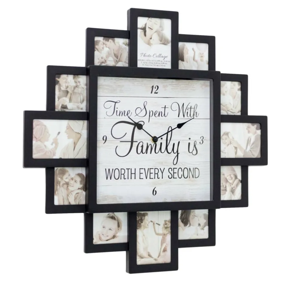 Black "Worth Every Second" Picture Frame Wall Collage Clock