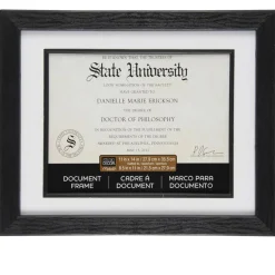 Black 8.5" x 11" Document Frame with Mat by Studio Décor®