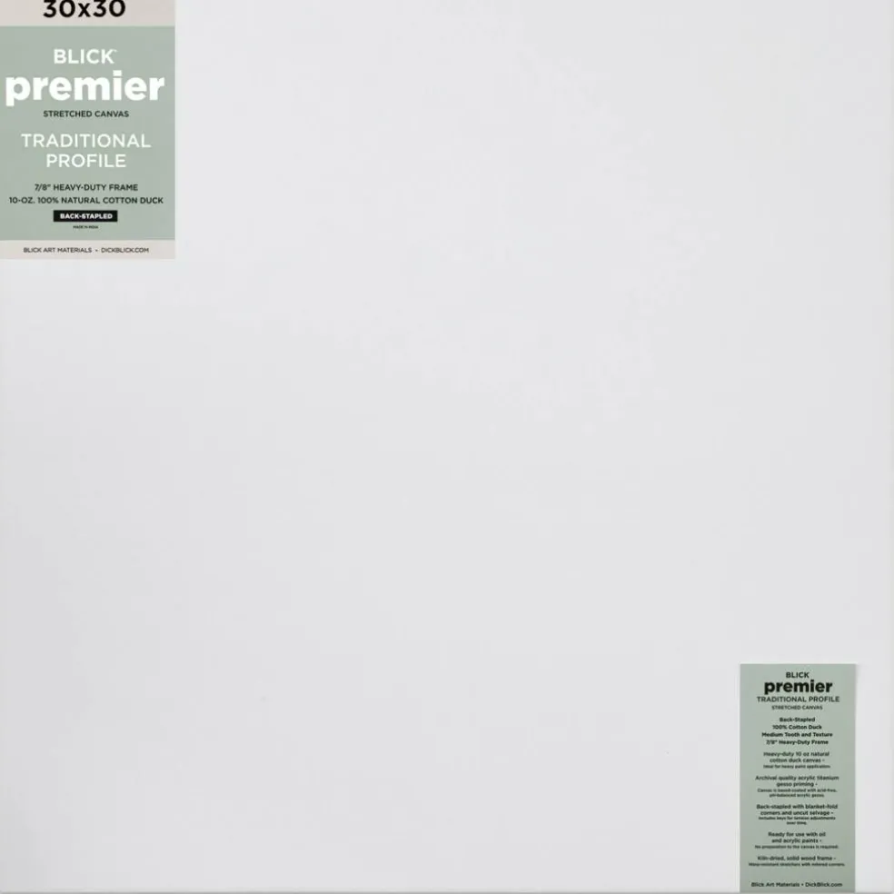 Blick Premier Stretched Cotton Canvas - Traditional Profile, Back-Stapled, 30" x 30"