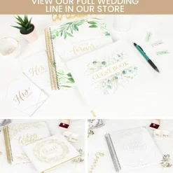 bloom daily planners Guest Book, 7" x 9", Gold Floral