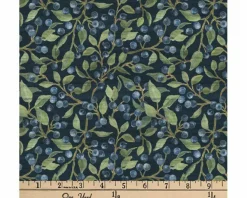 Blueberry Leaves Cotton Fabric | By the Yard | Sewing and Crafting | 44 inches wide