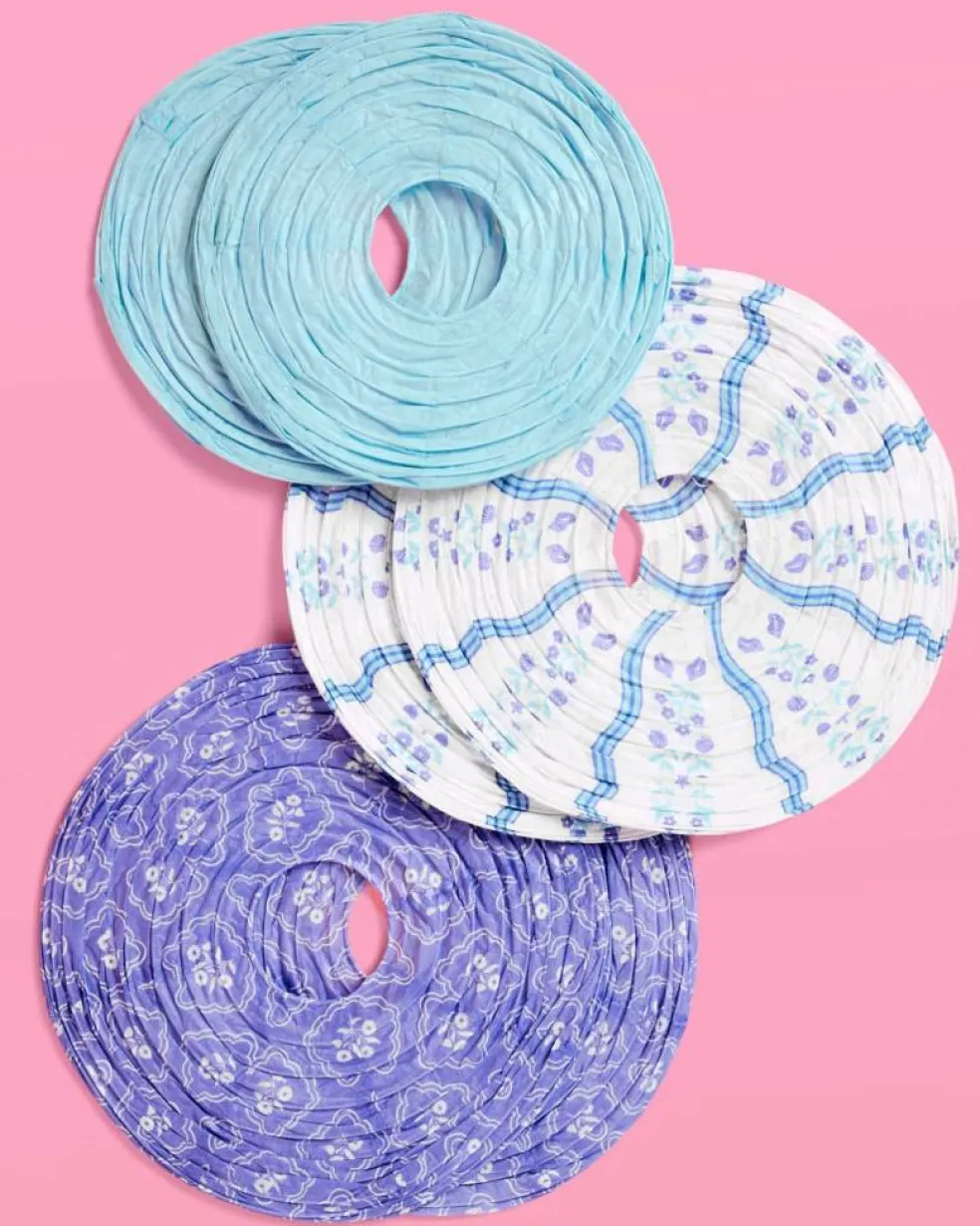 Blue Coastal Paper Lanterns - 6 pcs.