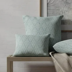 Blue Fade Resistant Diamond Woven Pattern Upholstery Fabric by The Yard - SKU: Waverly Azure