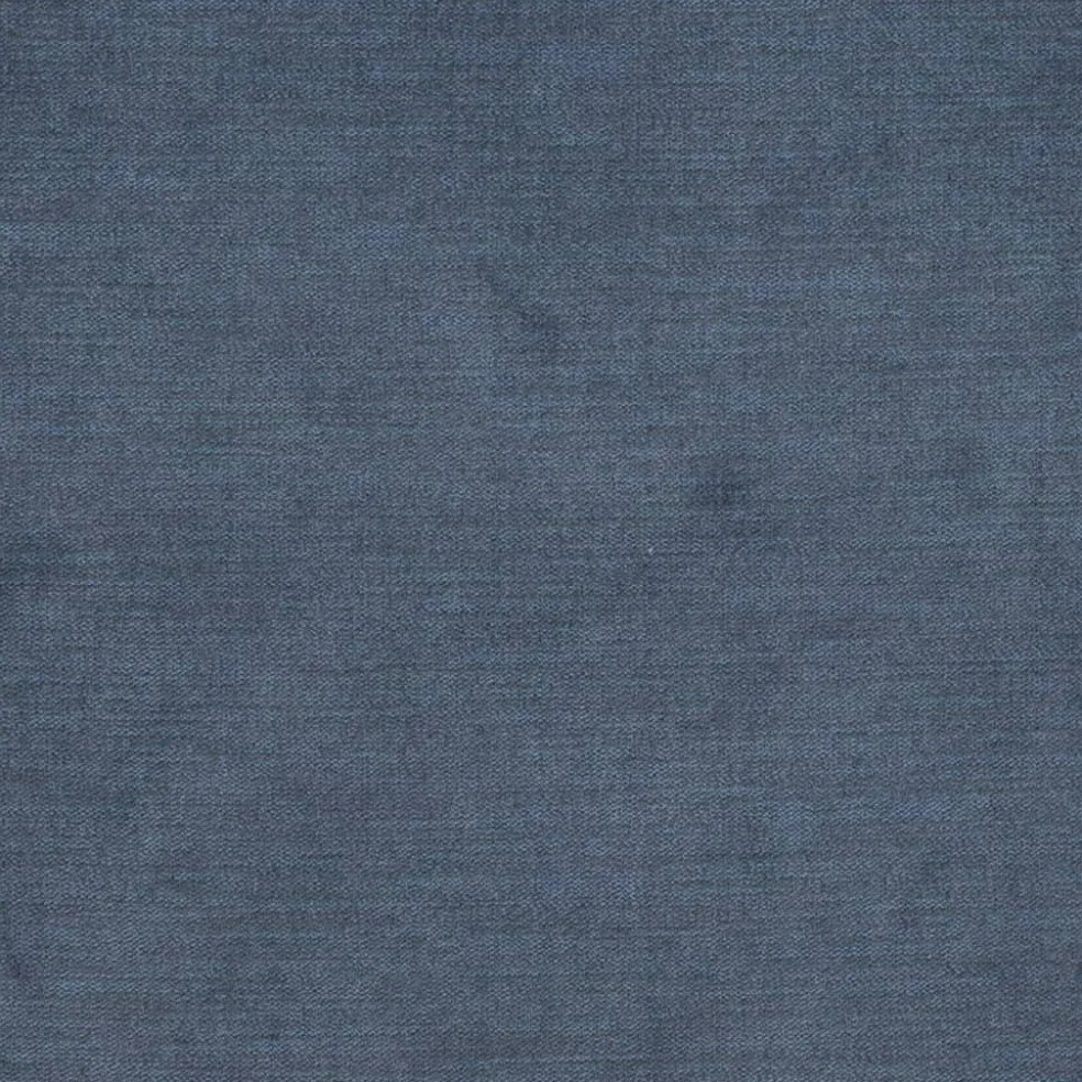 Blue Fade Resistant Plain Microfiber Velvet Upholstery Fabric by The Yard - SKU: Lawrence Admiral