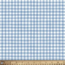 Blue Gingham Check Cotton Fabric | By the Yard | Sewing and Crafting | 44 inches wide