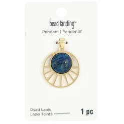 Blue & Gold Lapis Sun Pendant by Bead Landing™