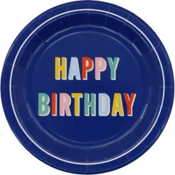 9" Blue Happy Birthday Paper Plates, 10ct. by Celebrate It™