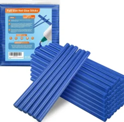 Blue hot Glue Sticks Full Size 0.43” Dia x 8” Long, 52 pcs Hot melt Adhesive Glue Sticks, All-Purpose Colored Glue Gun Sticks for Christmas Decoration Crafting Arts School Home Repair Bonding