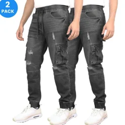 Blue Ice Men's Stretch Cargo Carpenter Jean Jogger-2 Pack